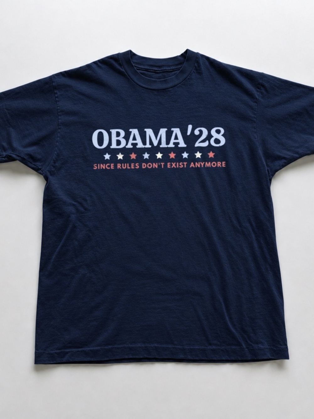 Navy OBAMA '28 Graphic Tee with Red & White Accents